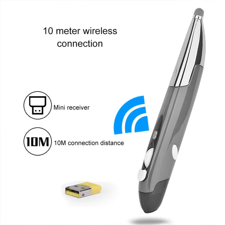 Lisslune | PR-06S 4-Button Smart Wireless Optical Mouse with Stylus Pen Function, Supports Voice Control / Translation (Gray)