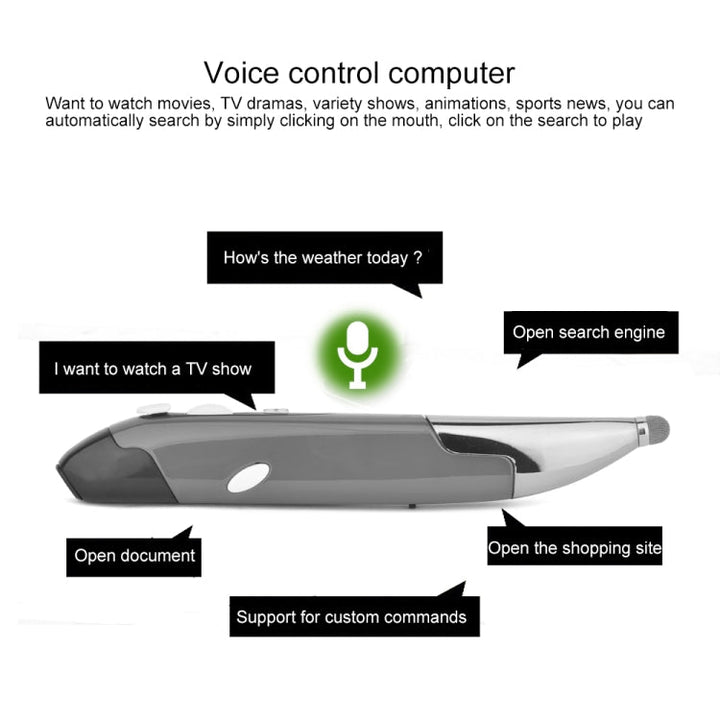 Lisslune | PR-06S 4-Button Smart Wireless Optical Mouse with Stylus Pen Function, Supports Voice Control / Translation (Gray)