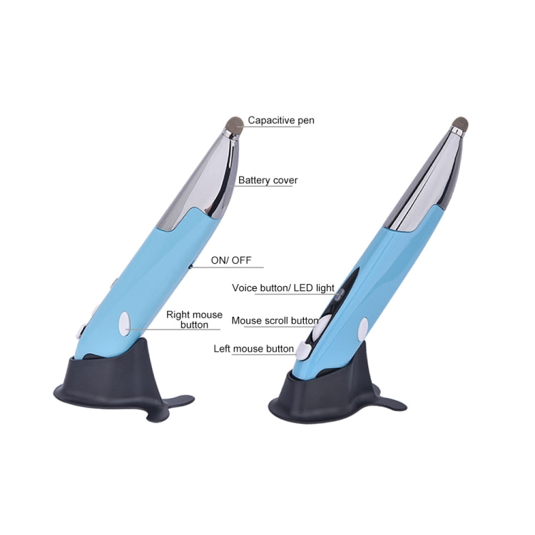 Lisslune | PR-06S 4-Button Smart Wireless Optical Mouse with Stylus Pen Function, Voice Control / Translation Support (Blue)