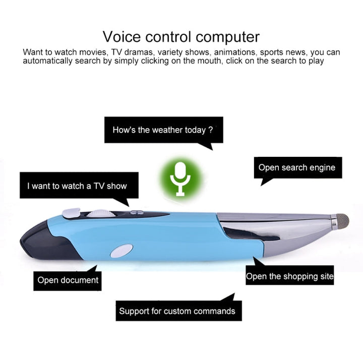 Lisslune | PR-06S 4-Button Smart Wireless Optical Mouse with Stylus Pen Function, Voice Control / Translation Support (Blue)