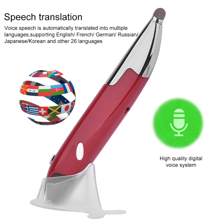 Lisslune | PR-06S 4-Button Smart Wireless Optical Mouse with Stylus Function, supports Voice Control / Translation (Red)
