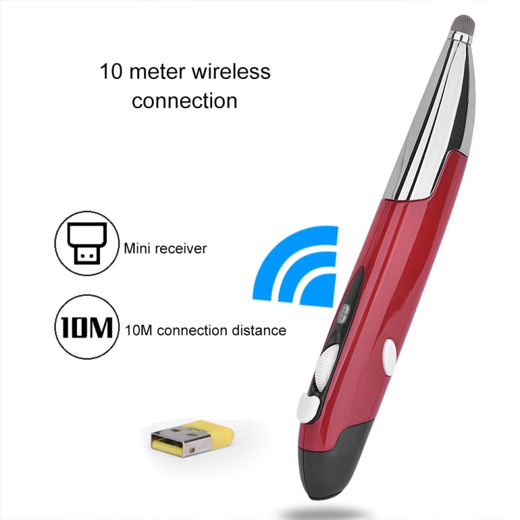 Lisslune | PR-06S 4-Button Smart Wireless Optical Mouse with Stylus Function, supports Voice Control / Translation (Red)