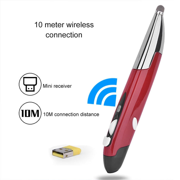 Lisslune | PR-06S 4-Button Smart Wireless Optical Mouse with Stylus Function, supports Voice Control / Translation (Red)