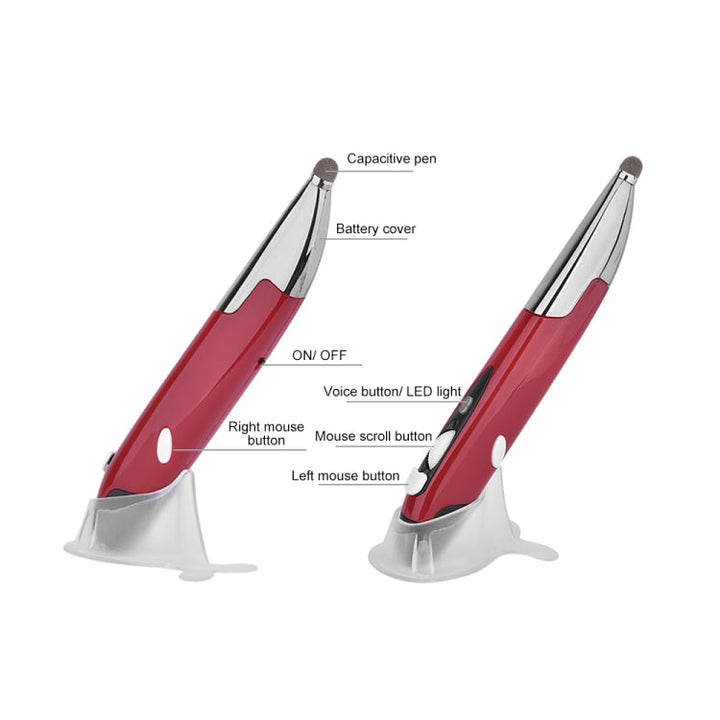 Lisslune | PR-06S 4-Button Smart Wireless Optical Mouse with Stylus Function, supports Voice Control / Translation (Red)