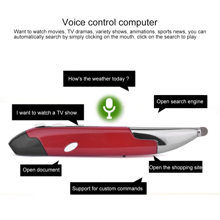 Lisslune | PR-06S 4-Button Smart Wireless Optical Mouse with Stylus Function, supports Voice Control / Translation (Red)
