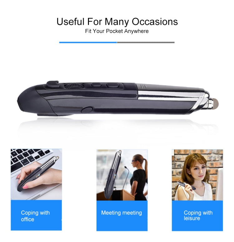 Lisslune | PR-08 6-Button Smart Wireless Optical Mouse with Stylus Pen & Laser Function (Black)