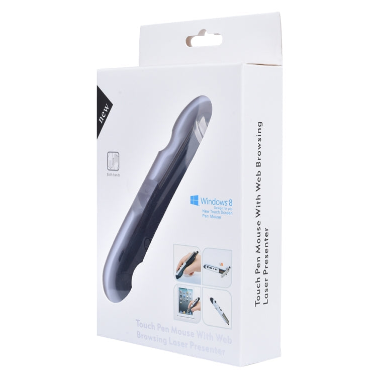 Lisslune | PR-08 6-Button Smart Wireless Optical Mouse with Stylus Pen & Laser Function (Black)