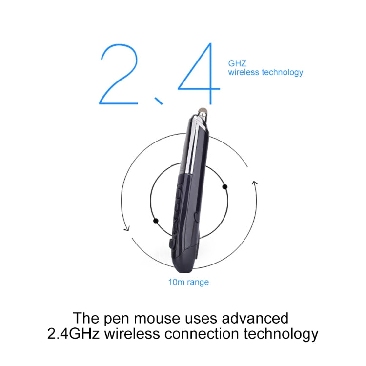 Lisslune | PR-08 6-Button Smart Wireless Optical Mouse with Stylus Pen & Laser Function (Black)