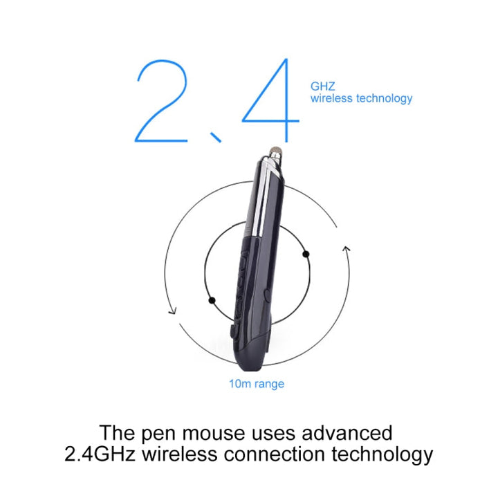 Lisslune | PR-08 6-Button Smart Wireless Optical Mouse with Stylus Pen & Laser Function (Black)