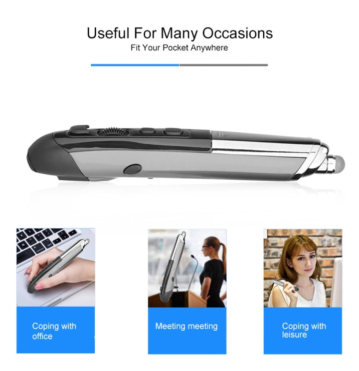 Lisslune | PR-08 6-Button Smart Wireless Optical Mouse with Stylus Pen & Laser Function (Gray)