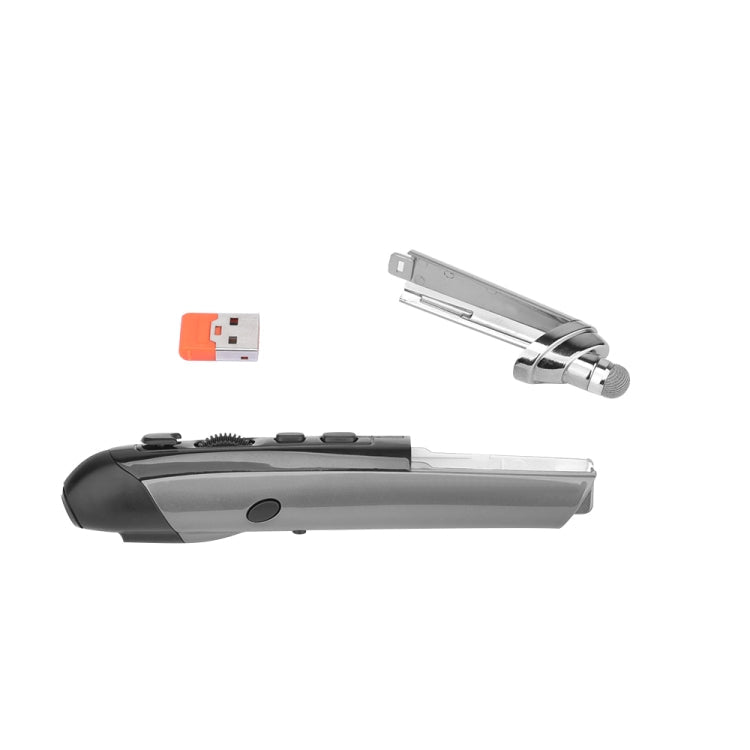 Lisslune | PR-08 6-Button Smart Wireless Optical Mouse with Stylus Pen & Laser Function (Gray)