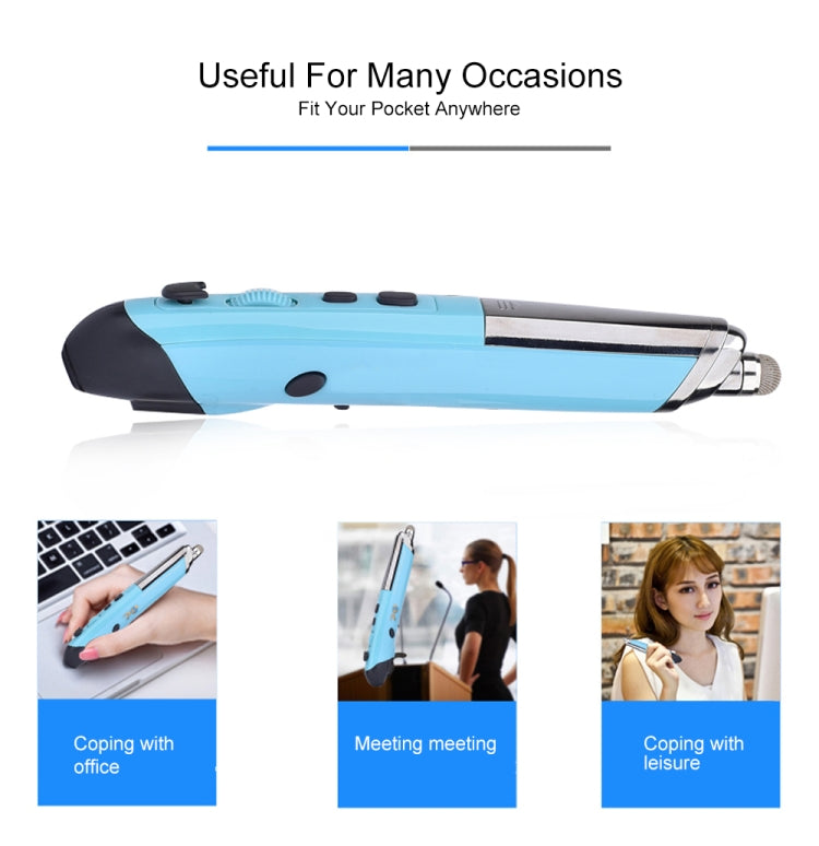 Lisslune | PR-08 6-Button Smart Wireless Optical Mouse with Stylus Pen & Laser Function (Blue)