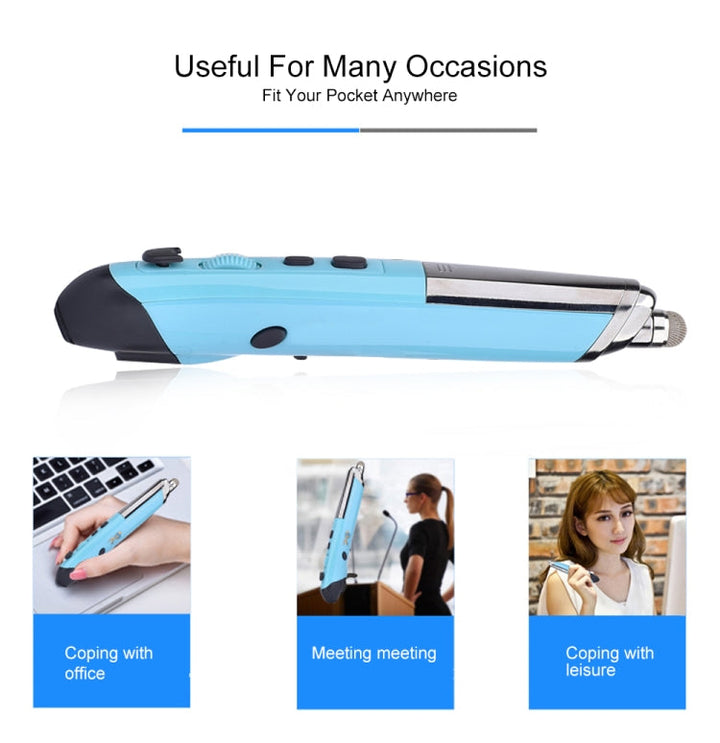 Lisslune | PR-08 6-Button Smart Wireless Optical Mouse with Stylus Pen & Laser Function (Blue)