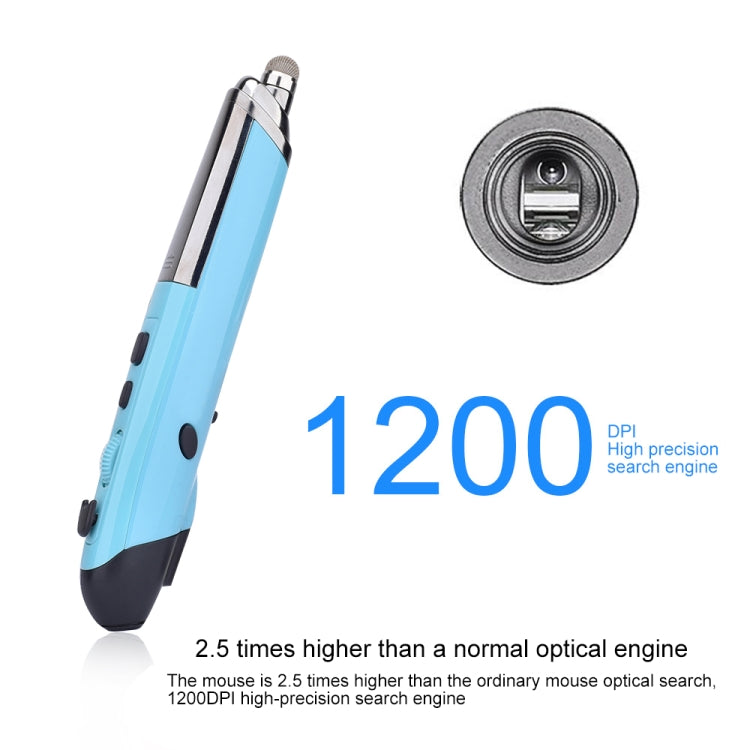 Lisslune | PR-08 6-Button Smart Wireless Optical Mouse with Stylus Pen & Laser Function (Blue)