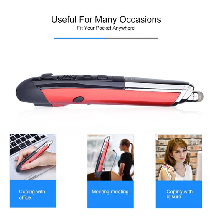 Lisslune | PR-08 6-Button Smart Wireless Optical Mouse with Stylus Pen & Laser Function (Red)