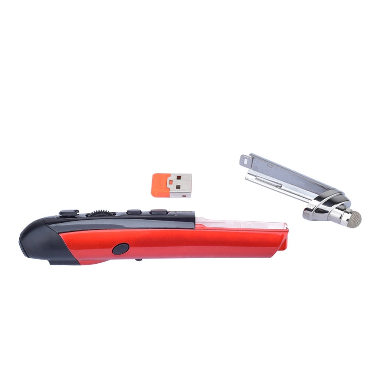 Lisslune | PR-08 6-Button Smart Wireless Optical Mouse with Stylus Pen & Laser Function (Red)