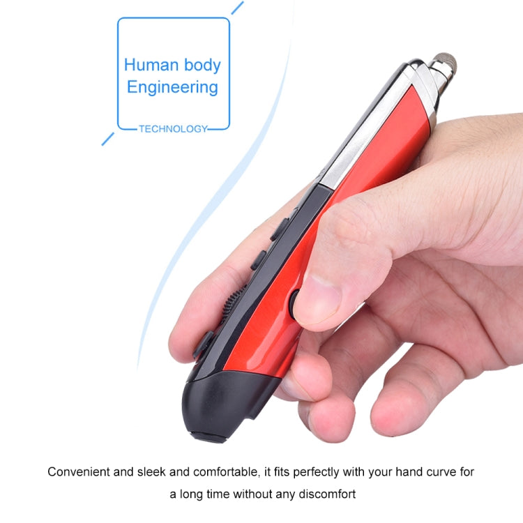 Lisslune | PR-08 6-Button Smart Wireless Optical Mouse with Stylus Pen & Laser Function (Red)