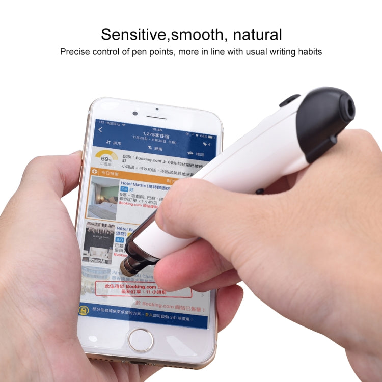 Lisslune | PR-08 6-Button Smart Wireless Optical Mouse with Stylus Pen & Laser Function (White)