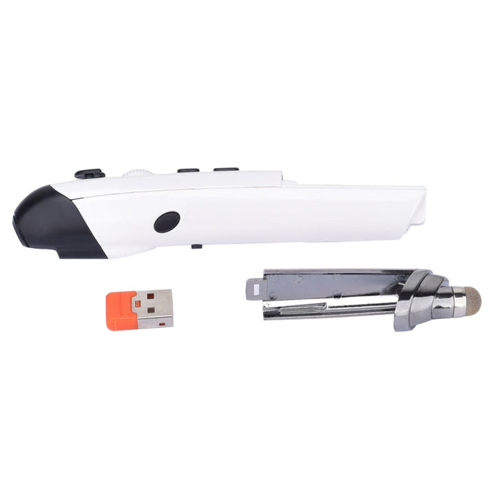 Lisslune | PR-08 6-Button Smart Wireless Optical Mouse with Stylus Pen & Laser Function (White)