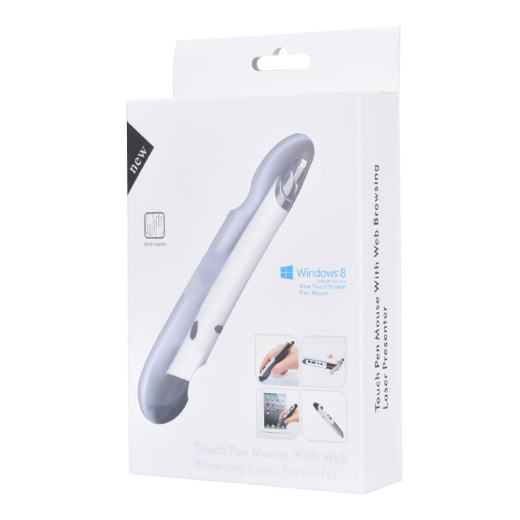 Lisslune | PR-08 6-Button Smart Wireless Optical Mouse with Stylus Pen & Laser Function (White)