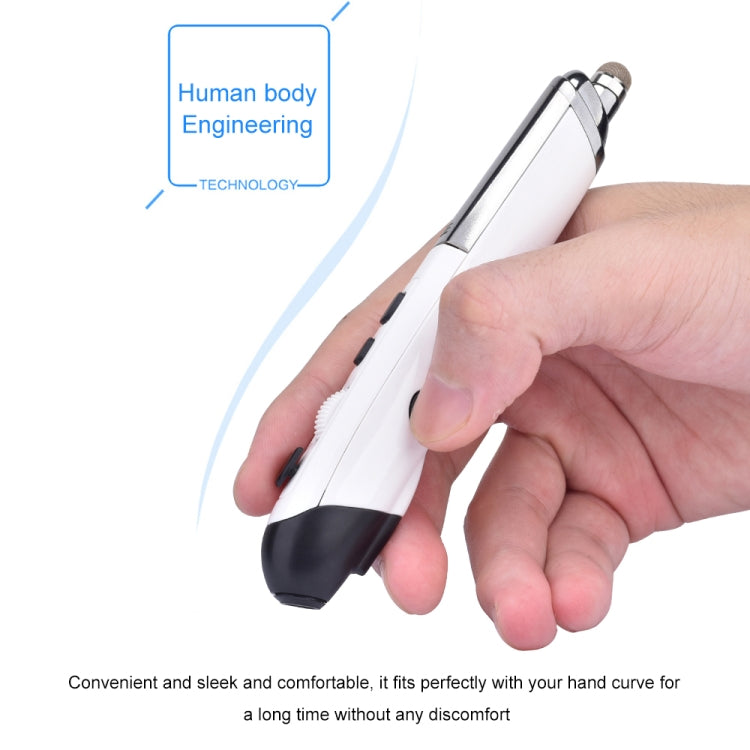 Lisslune | PR-08 6-Button Smart Wireless Optical Mouse with Stylus Pen & Laser Function (White)