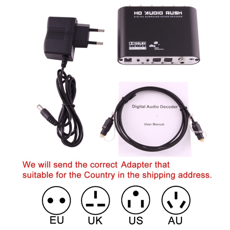 Lisslune | NEWKENG 51R DTS / AC3 to Analog 5.1 Audio / Stereo Audio Digital Audio Converter Decoder