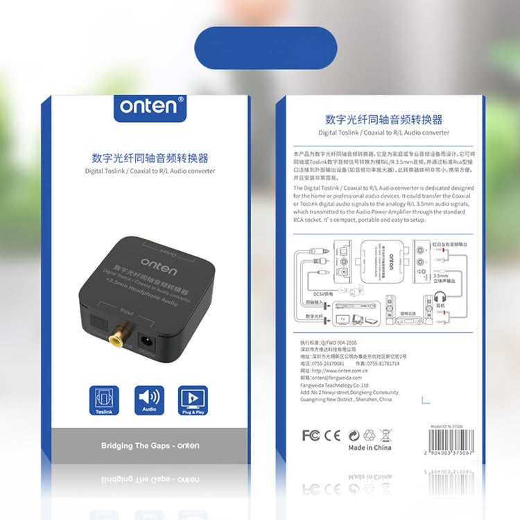 Lisslune | Onten 37506 Digital Optical Coaxial Audio Converter Support 192K