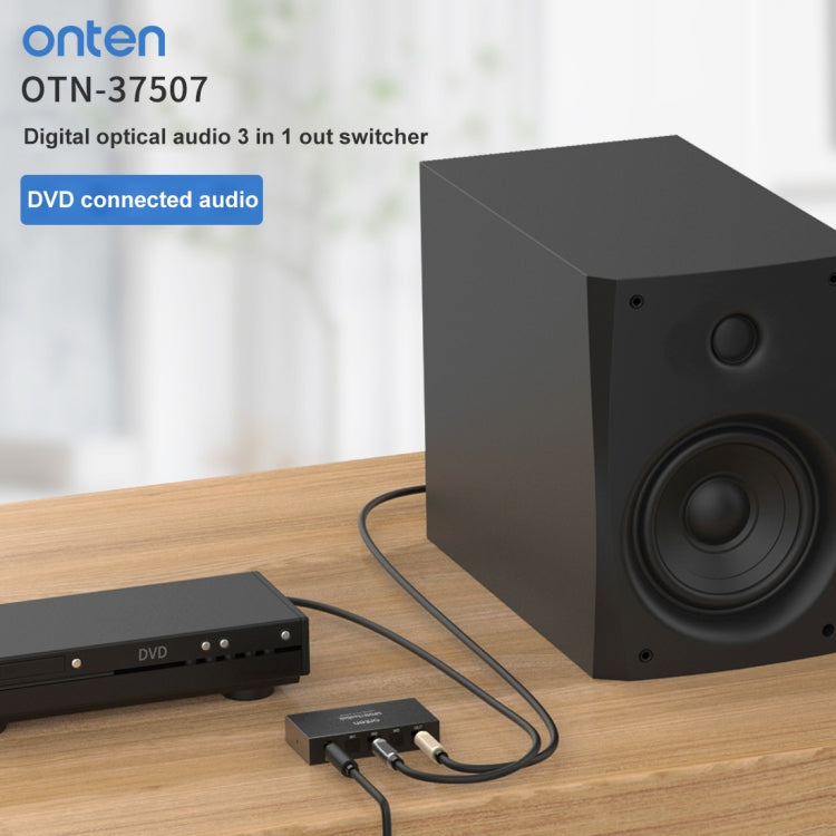 Lisslune | Onten 37507 Digital Optical Audio 3 In 1 Out Switcher Speaker Connection