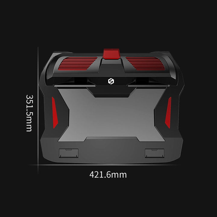 Lisslune | SSRQ-021S Red Light + Adapter Version Flank Glowing Dual-Fan Laptop Cooler Two-Speed Adjustable Computer Base for Laptops Under 18 Inches, US Plug