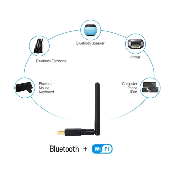 Lisslune | EDUP EP-AC1661 2 in 1 Bluetooth 4.2 + Dual Band 11AC 600Mbps High-Speed Wireless USB Adapter WiFi Receiver