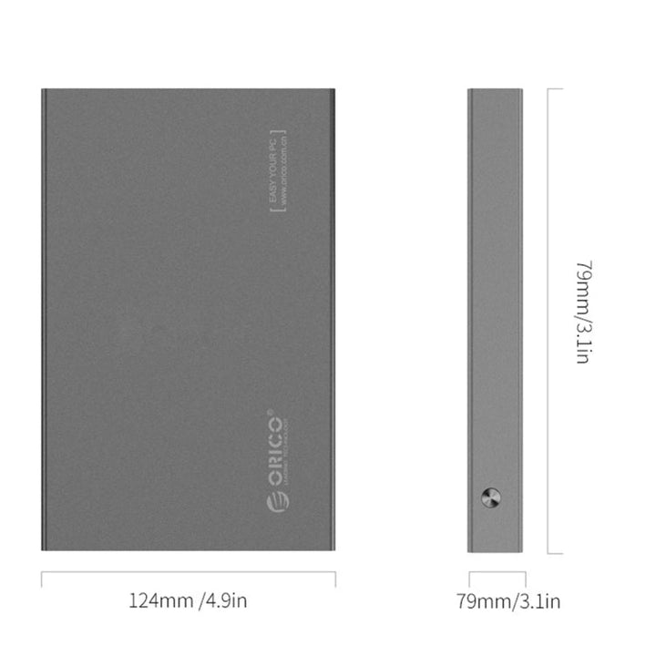 Lisslune | ORICO 2518S3 USB3.0 External Hard Drive Enclosure for 7mm & 9.5mm 2.5 inch SATA HDD / SSD (Silver)