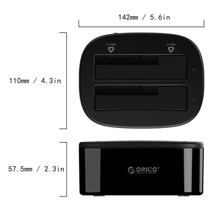 Lisslune | ORICO 6228US3 2.5 / 3.5 inch SATA HDD / SSD 2 Bay USB 3.0 Hard Drive Dock