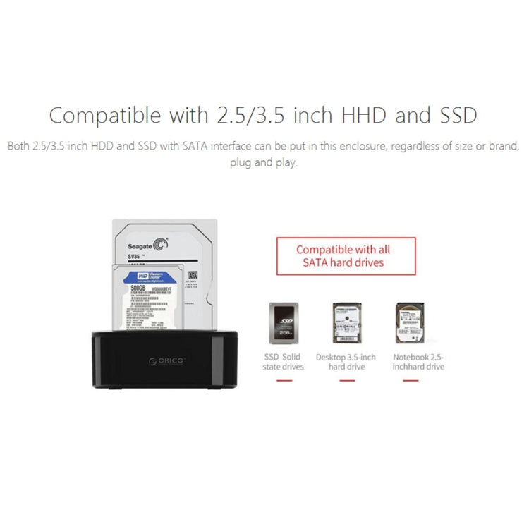 Lisslune | ORICO 6228US3 2.5 / 3.5 inch SATA HDD / SSD 2 Bay USB 3.0 Hard Drive Dock
