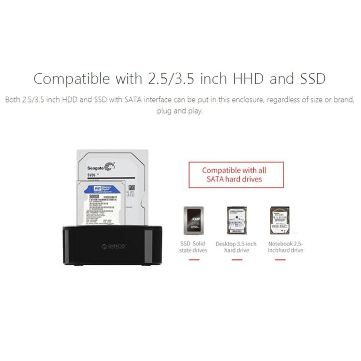 Lisslune | ORICO 6228US3 2.5 / 3.5 inch SATA HDD / SSD 2 Bay USB 3.0 Hard Drive Dock