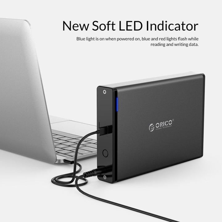 Lisslune | ORICO 7688C3 8TB 3.5 Inch USB-C / Type-C Mobile HDD Enclosure with Removable Base, Cable Length: 1m