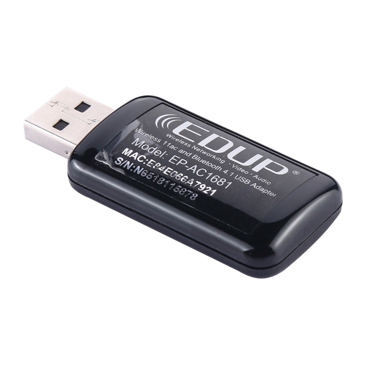 Lisslune | EDUP EP-AC1681 2 in 1 AC1200Mbps 2.4GHz & 5.8GHz Dual Band USB WiFi Adapter External Network Card with Bluetooth 4.1 Function