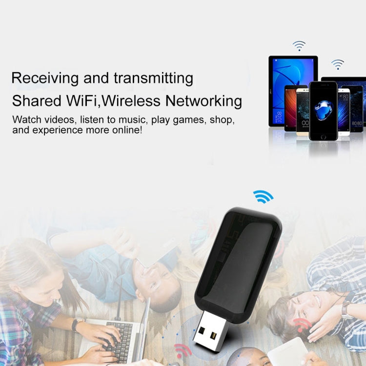Lisslune | EDUP EP-AC1681 2 in 1 AC1200Mbps 2.4GHz & 5.8GHz Dual Band USB WiFi Adapter External Network Card with Bluetooth 4.1 Function