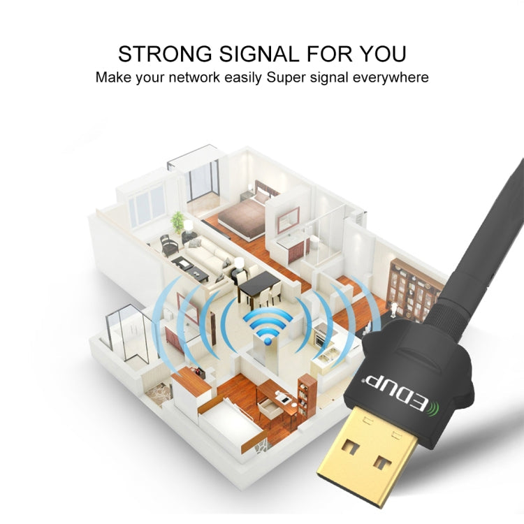 Lisslune | EDUP EP-AC1669 AC1300Mbps 2.4GHz & 5.8GHz Dual Band USB WiFi Adapter External Network Card with 2dbi Antenna