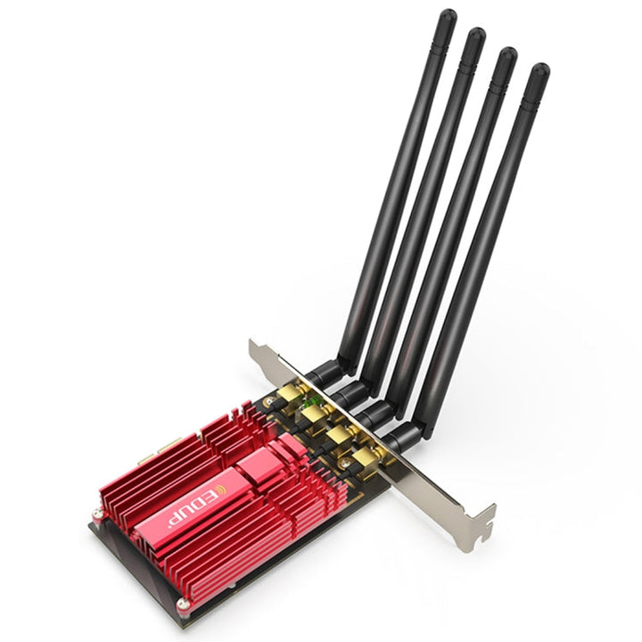 Lisslune | EDUP 9633-800 AC1900Mbps 2.4GHz & 5GHz Dual Band PCI-Express Adapter 4 External Antenna Network Card