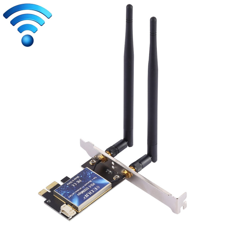 Lisslune | EDUP EP-9620 2 in 1 AC1200Mbps 2.4GHz & 5.8GHz Dual Band PCI-E 2 Antenna WiFi Adapter External Network Card + Bluetooth