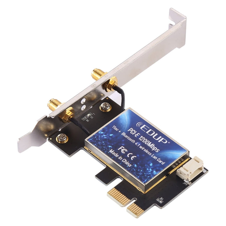 Lisslune | EDUP EP-9620 2 in 1 AC1200Mbps 2.4GHz & 5.8GHz Dual Band PCI-E 2 Antenna WiFi Adapter External Network Card + Bluetooth