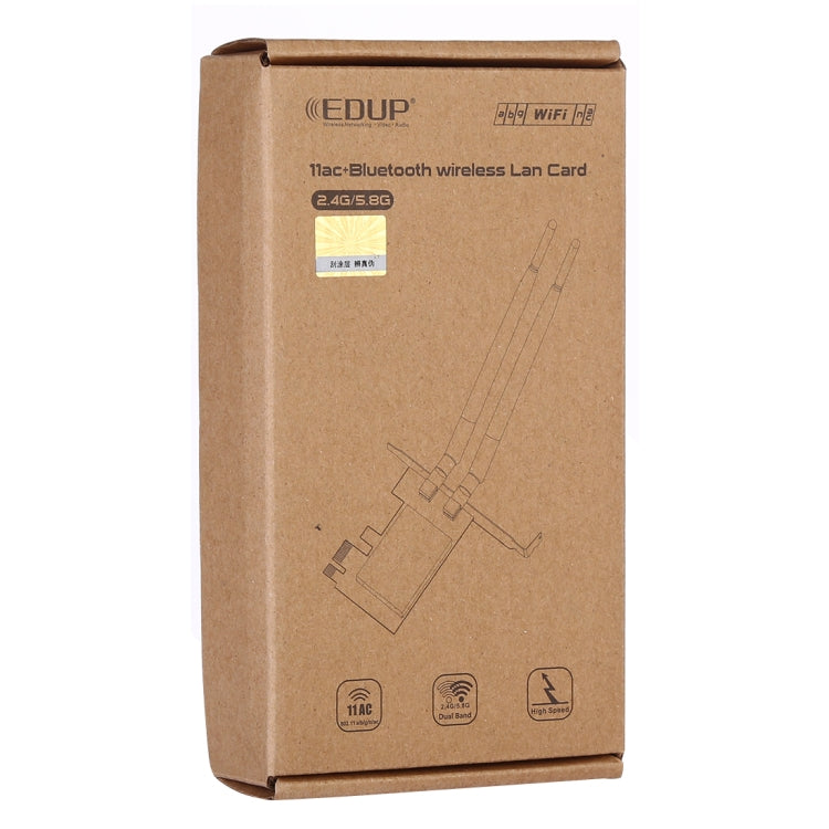Lisslune | EDUP EP-9620 2 in 1 AC1200Mbps 2.4GHz & 5.8GHz Dual Band PCI-E 2 Antenna WiFi Adapter External Network Card + Bluetooth