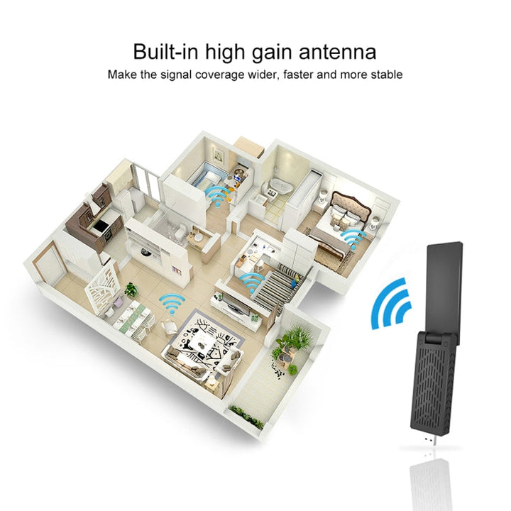 Lisslune | EDUP EP-AC1675 AC1900Mbps 2.4GHz & 5.8GHz Dual Band USB3.0 WLAN Adapter External Network Card