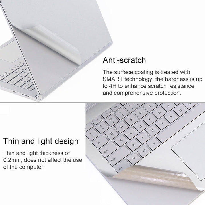 Lisslune | 4 in 1 Notebook Shell Protective Film Sticker Set for Microsoft Surface Book 2 15 Inch (Silver)
