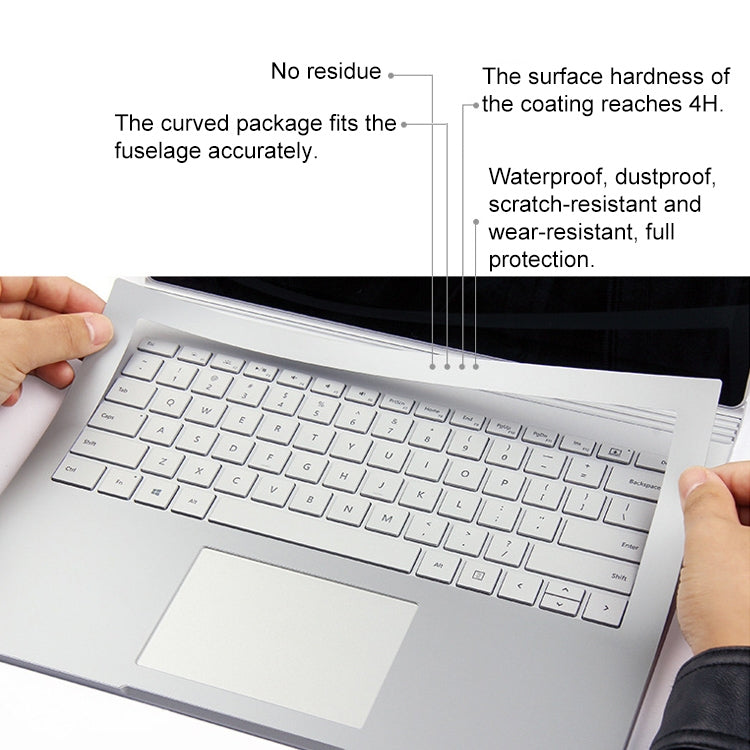 Lisslune | 4 in 1 Notebook Shell Protective Film Sticker Set for Microsoft Surface Book 13.5 inch (Gray)