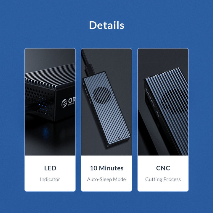 Lisslune | ORICO M2PVC3-G20-GY-BP USB3.2 20Gbps M.2 NVMe SSD enclosure