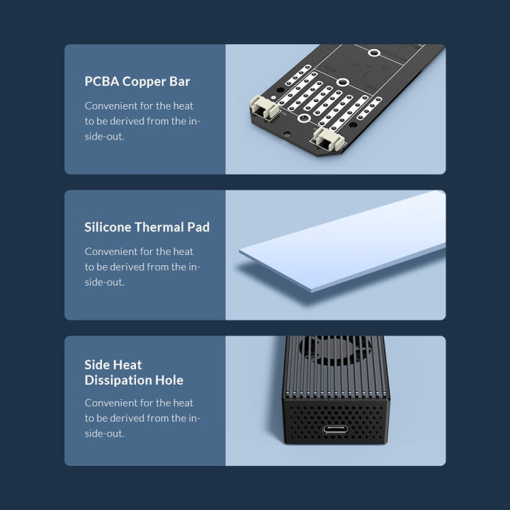 Lisslune | ORICO M2PVC3-G20-GY-BP USB3.2 20Gbps M.2 NVMe SSD enclosure