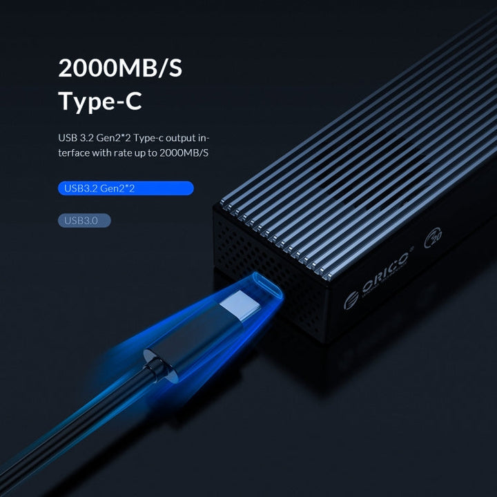 Lisslune | ORICO M2PVC3-G20-GY-BP USB3.2 20Gbps M.2 NVMe SSD enclosure