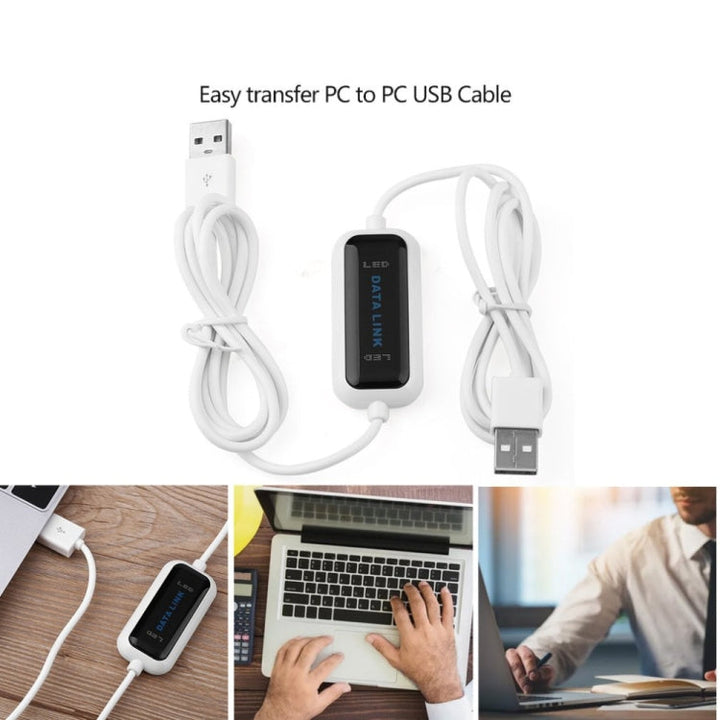 Lisslune | High-Speed USB PC-to-PC Online Share Data Link Net Direct File Transfer Bridge Cable, Length: 1.75 m