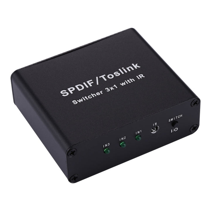 Lisslune | NK-3X1 Full HD SPDIF / Toslink Digital Optical Audio 3 x 1 Switch Extension with IR Remote Control
